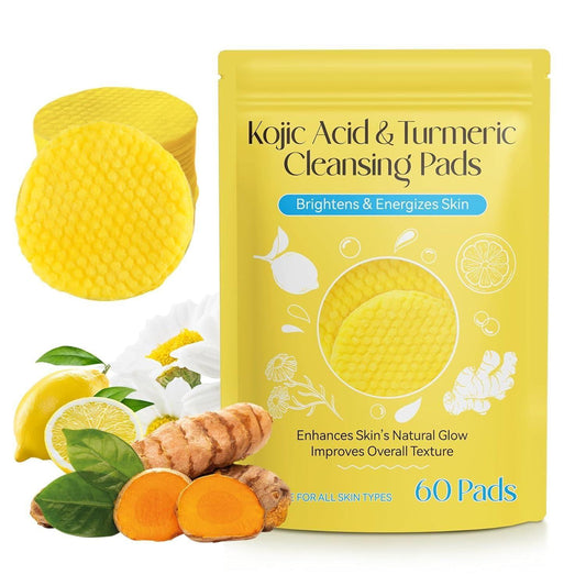 Kojic Acid  & TurmericFace Cleansing Pads | Dark Spot Remover | Skin Brightening & Exfoliating | All Skin Types