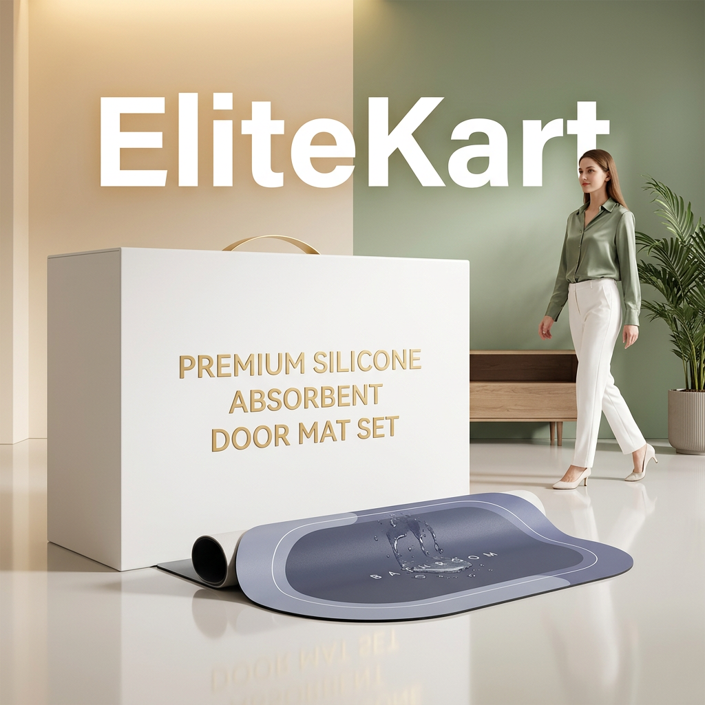 Premium Silicone Absorbent Door Mat Set | Luxury Design Above The World | Ultra Soft & Stylish Floor Mat (BUY 1 GET 1)