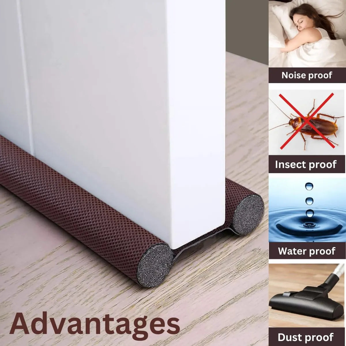 Magic Door Gap Seal Strip | Premium Door Draft Blocker | Soundproof Wind & Dust Protector | Easy Door Mounted Guard (Pack of 3)
