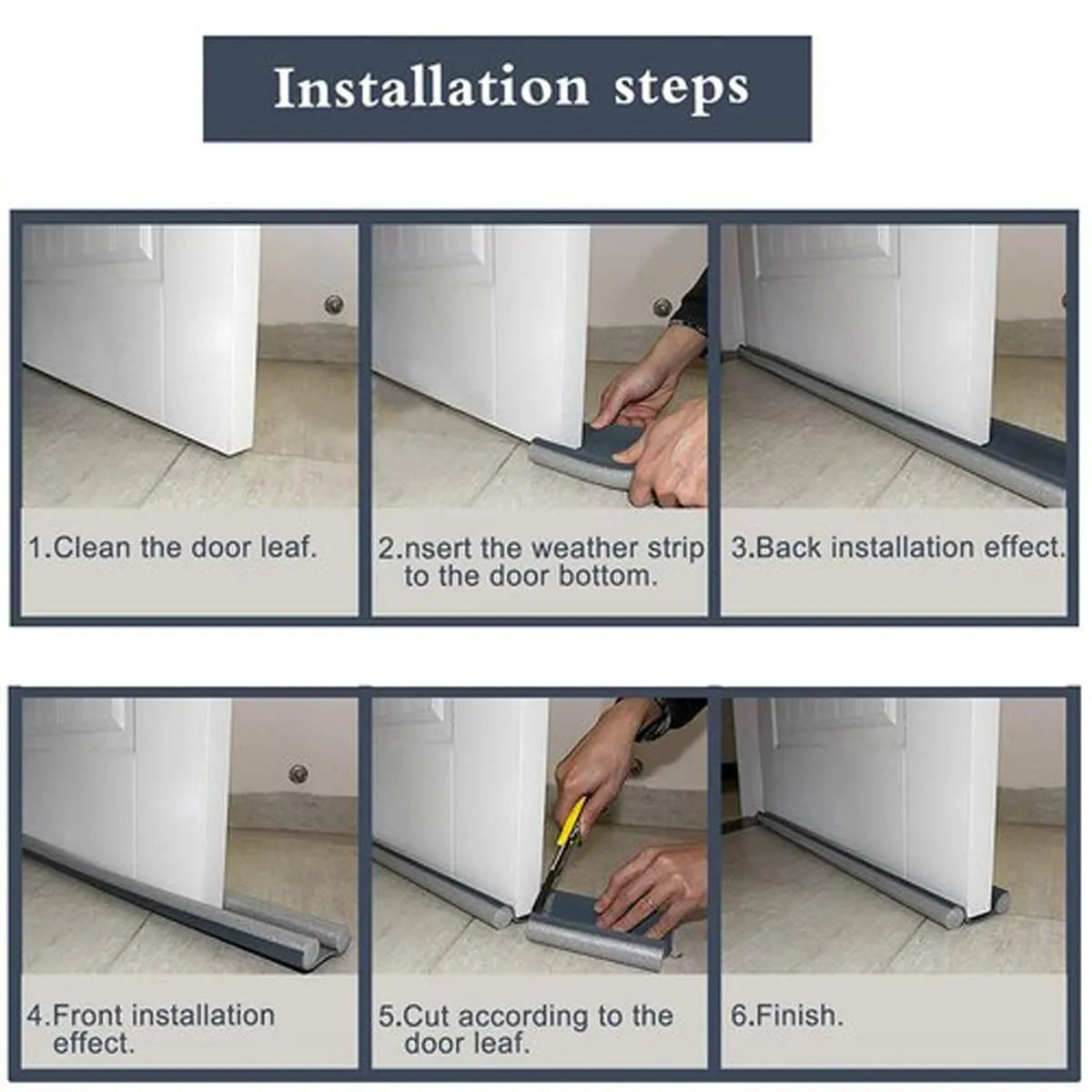 Magic Door Gap Seal Strip | Premium Door Draft Blocker | Soundproof Wind & Dust Protector | Easy Door Mounted Guard (Pack of 3)