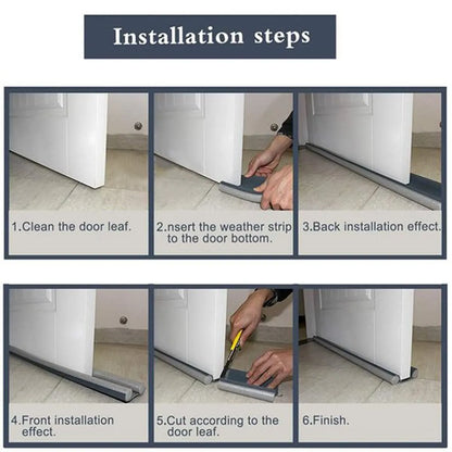 Magic Door Gap Seal Strip | Premium Door Draft Blocker | Soundproof Wind & Dust Protector | Easy Door Mounted Guard (Pack of 3)
