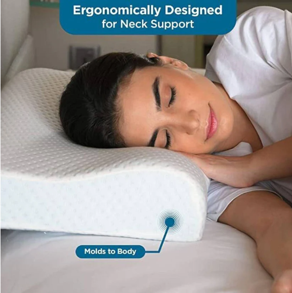 SleepEase Memory Foam Orthopaedic Pillow (White)