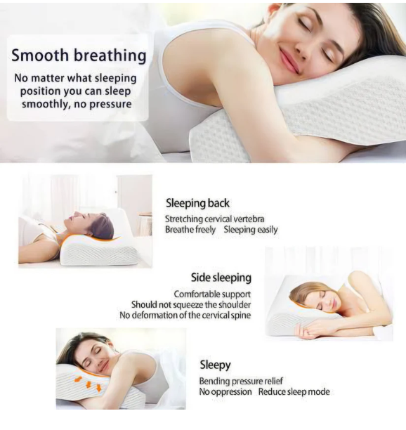 SleepEase Memory Foam Orthopaedic Pillow (White)