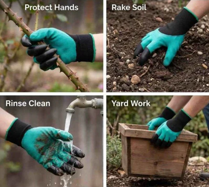 GardenPro™ Waterproof Gardening Gloves with Built-in Claws (1 Pair)