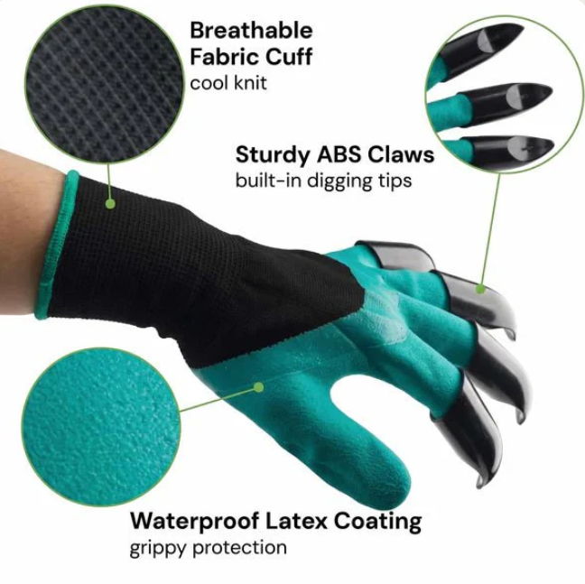 GardenPro™ Waterproof Gardening Gloves with Built-in Claws (1 Pair)