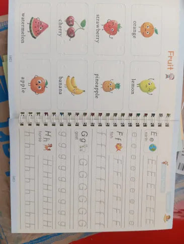 Sank Magic Practice Copybook | 4 Books + 1 Magic Pen + 1 Grip + 10 Refills | Reusable Alphabet Numbers Math Drawing | Kids Ages 3–10