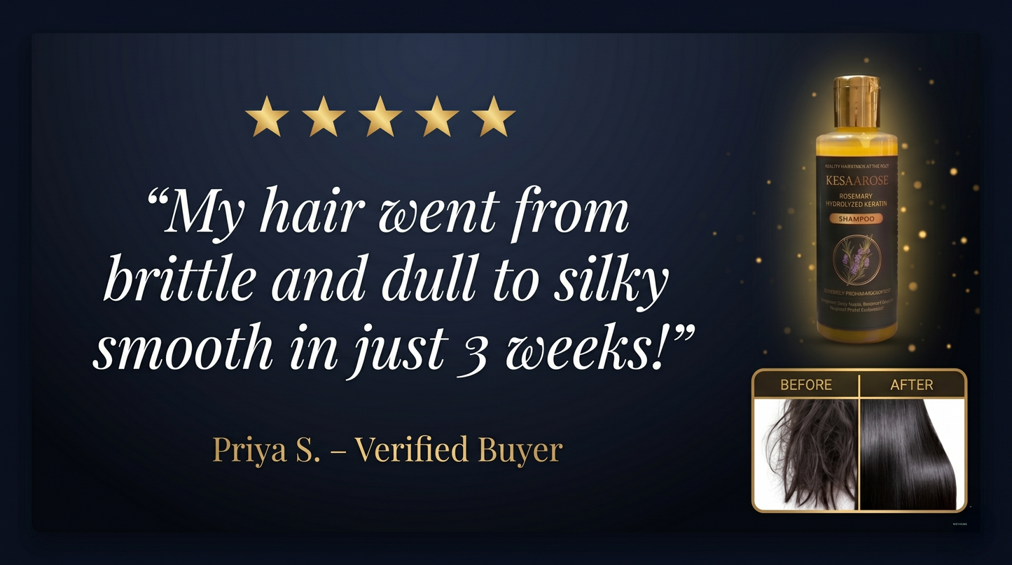 Rosemary Hydrolyzed Keratin Shampoo| Repair Damaged Hair | Strengthen & Shine | All Hair Types