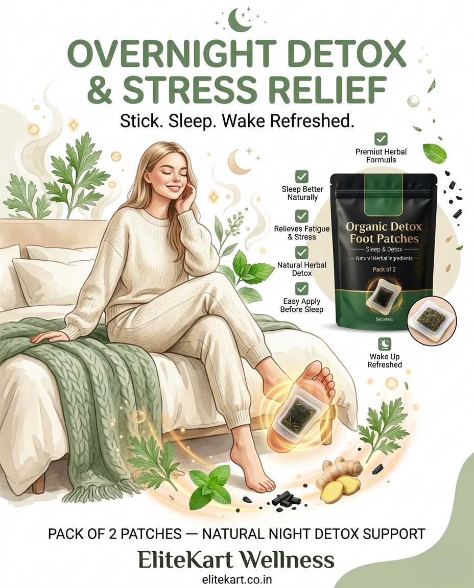 Organic Detox Foot Patches Pack of 2 | Sleep & Detox | Relieves Fatigue Stress | Natural Herbal Ingredients