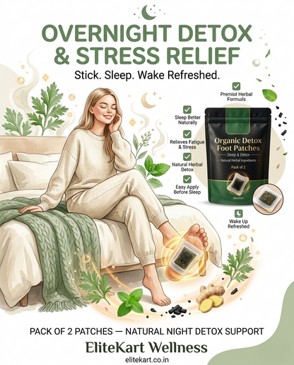 Organic Detox Foot Patches Pack of 2 | Sleep & Detox | Relieves Fatigue Stress | Natural Herbal Ingredients