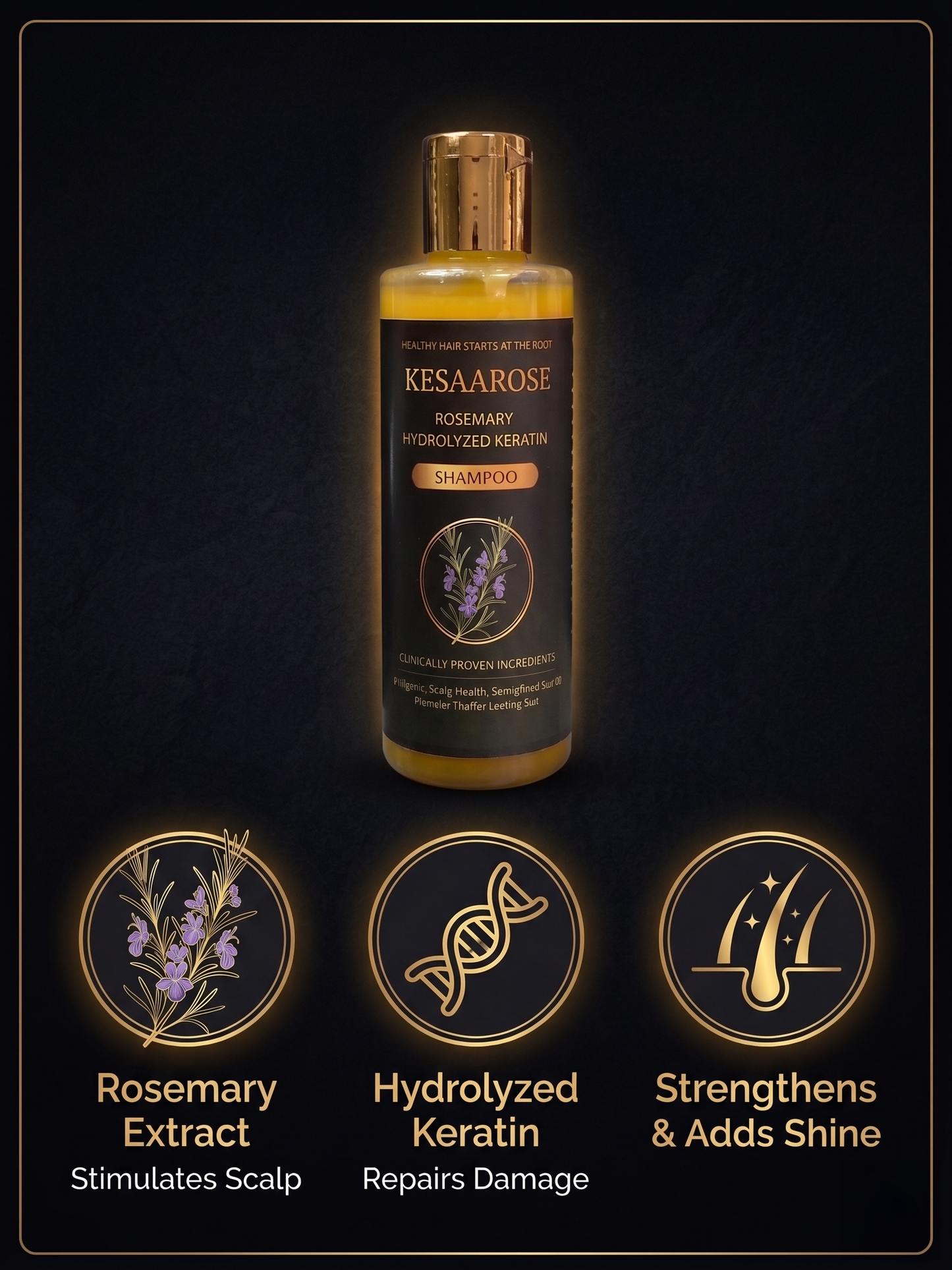 Rosemary Hydrolyzed Keratin Shampoo| Repair Damaged Hair | Strengthen & Shine | All Hair Types