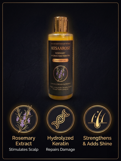 Rosemary Hydrolyzed Keratin Shampoo| Repair Damaged Hair | Strengthen & Shine | All Hair Types