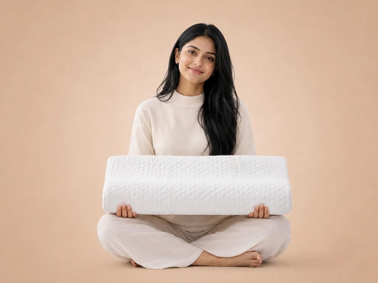 SleepEase Memory Foam Orthopaedic Pillow (White)