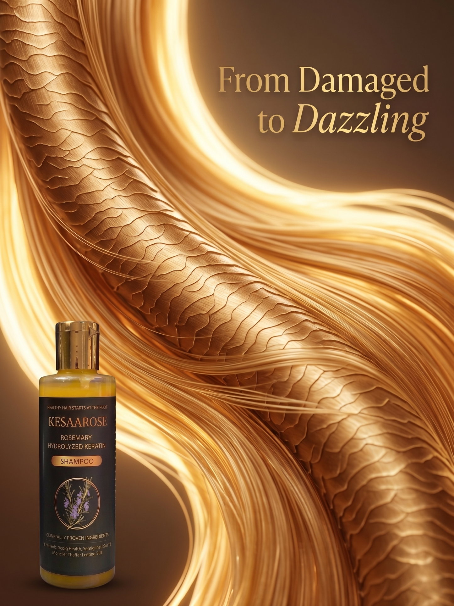 Rosemary Hydrolyzed Keratin Shampoo| Repair Damaged Hair | Strengthen & Shine | All Hair Types